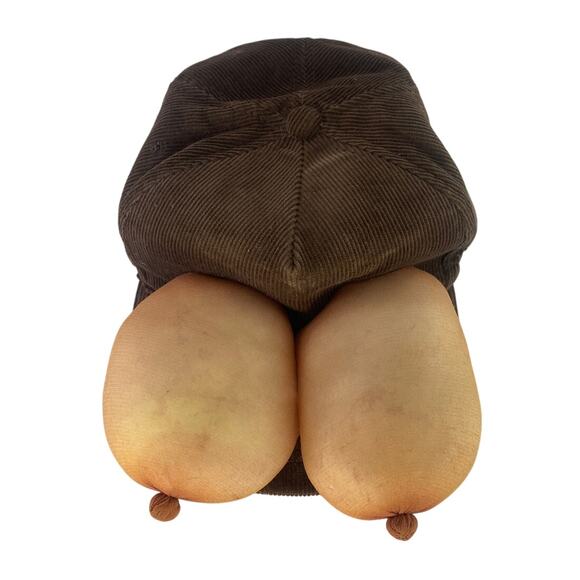 Vtg 80s Moja Corduroy Boobs Nipple Snapback Hat Trucker Novelty Gag Cap Korea - Picture 5 of 7